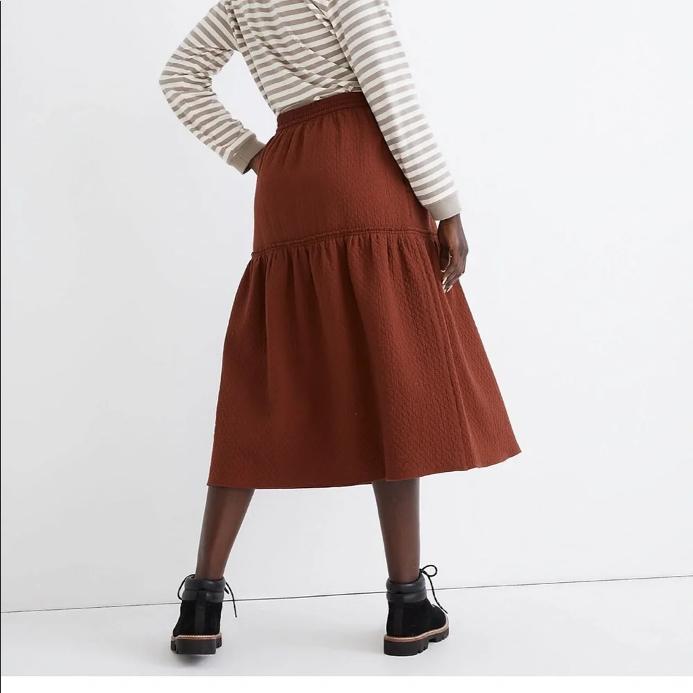 NWT - Madewell Diamond Jacquard Drawstring Midi Skirt - Size XS